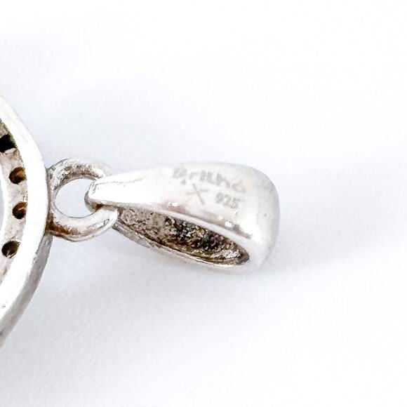 Vintage BRILLIO Sterling Silver 925 Green Crystal Cubic Zirconia Fish Pendant - Picture 5 of 7